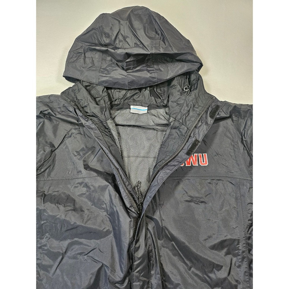 Columbia Mens CWU Omni-Tech Rain Jacket Black Hooded Mesh Lined Lg wind breaker - Picture 16 of 16